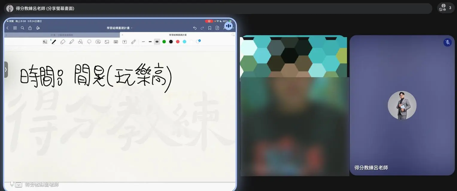 呂老師與八年級樂高男孩進行第一次學習結構重建會議